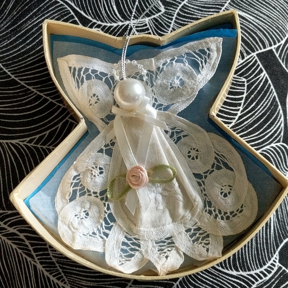 Vintage Avon Crochet Angel Ornament